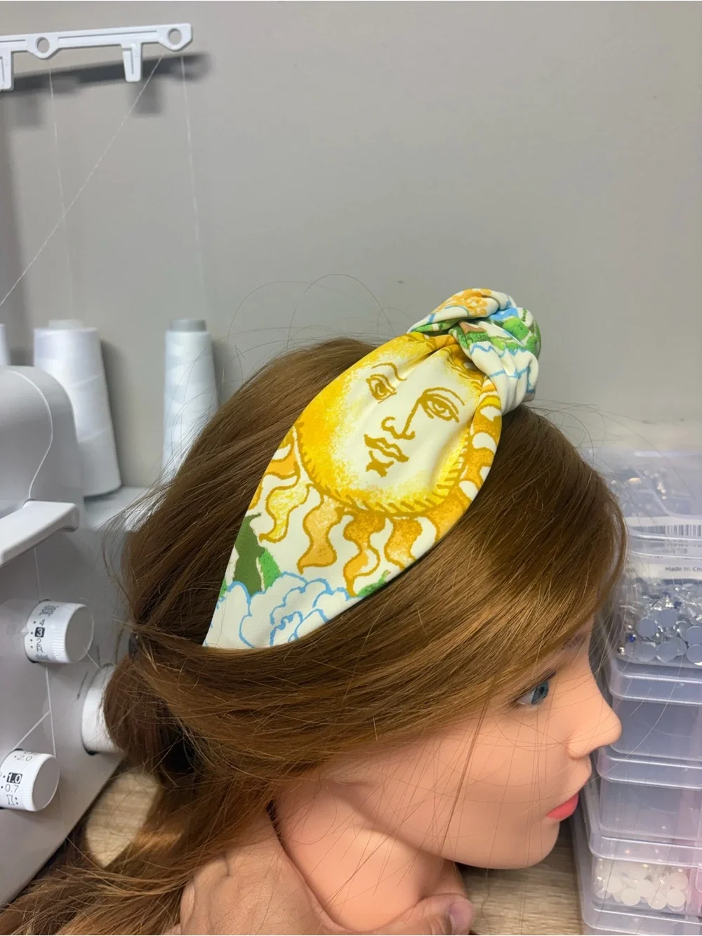 LP Floral Top knot Headband - Blue & Green